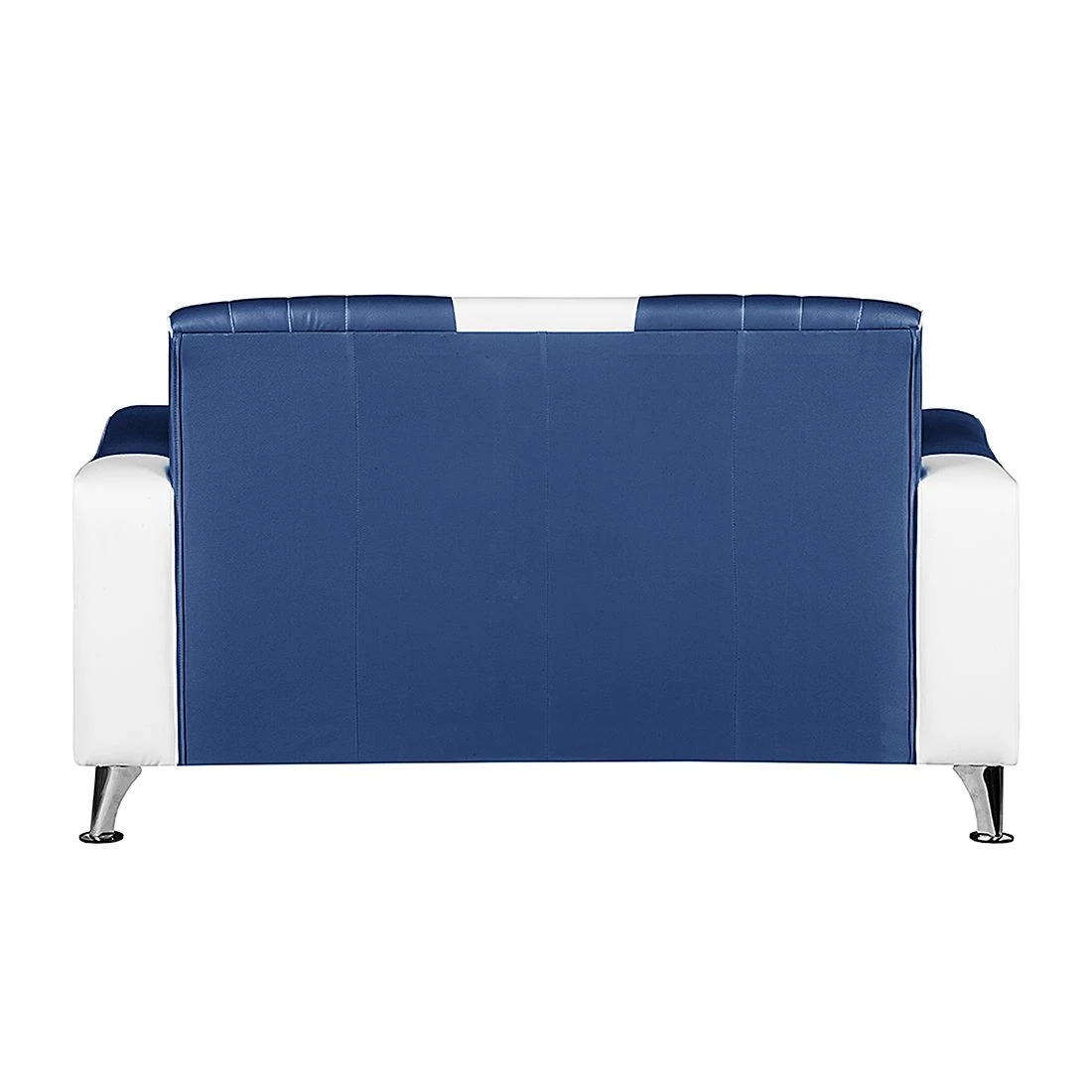 Studio Monroe Canapé Nixa (2 places) - Cuir synthétique - Blanc / Bleu foncé 4 Studio Monroe Canapé Nixa (2 places) - Cuir synthétique - Blanc / Bleu foncé – Image 4