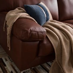 Ars manufacti Canapé Parlin (3 places) - Mocca -Canapés Soldes Magasin sofa parlin 3 sitzer echtleder mokka 5092568