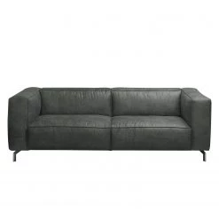 Ars manufacti Canapé Pentre (3 places) - Aspect cuir vieilli - Gris foncé -Canapés Soldes Magasin sofa pentre 3 sitzer antiklederlook dunkelgrau 4356436
