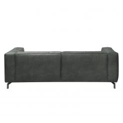 Ars manufacti Canapé Pentre (3 places) - Aspect cuir vieilli - Gris foncé -Canapés Soldes Magasin sofa pentre 3 sitzer antiklederlook dunkelgrau 4356444