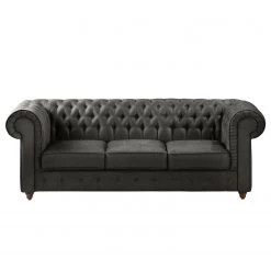 Maison Belfort Canapé Pintano (3 places) - Gris foncé -Canapés Soldes Magasin sofa pintano 3 sitzer antiklederoptik dunkelgrau 4895500