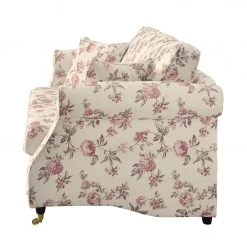 Maison Belfort Canapé Rosehearty (2 places) - Tissu - Crème / Rose -Canapés Soldes Magasin sofa rosehearty 2 sitzer webstoff creme rose 4191064