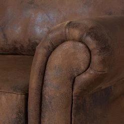 Ars manufacti Canapé Sombrero (3 places) - Cuir synthétique vieilli marron -Canapés Soldes Magasin sofa sombrero 3 sitzer antiklederlook braun 308869