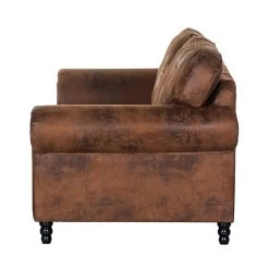 Ars manufacti Canapé Sombrero (3 places) - Cuir synthétique vieilli marron -Canapés Soldes Magasin sofa sombrero 3 sitzer antiklederlook braun 308872