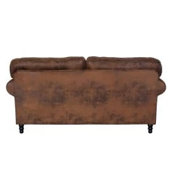 Ars manufacti Canapé Sombrero (3 places) - Cuir synthétique vieilli marron -Canapés Soldes Magasin sofa sombrero 3 sitzer antiklederlook braun 308873
