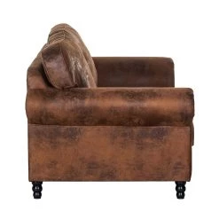 Ars manufacti Canapé Sombrero (3 places) - Cuir synthétique vieilli marron -Canapés Soldes Magasin sofa sombrero 3 sitzer antiklederlook braun 308875