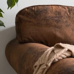 Ars manufacti Canapé Sombrero (3 places) - Cuir synthétique vieilli marron -Canapés Soldes Magasin sofa sombrero 3 sitzer antiklederoptik dunkelbraun 5092900