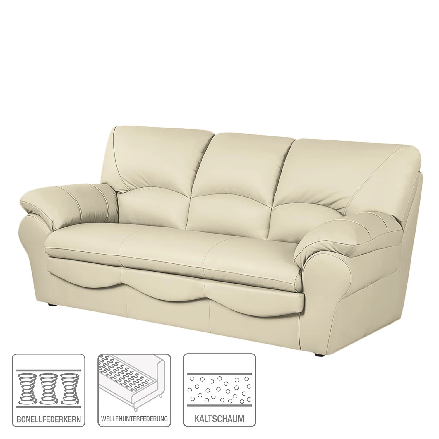 Modoform Canapé Torsby (3 places) - Imitation cuir 2 Modoform Canapé Torsby (3 places) - Imitation cuir – Image 2