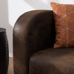 Ars manufacti Canapé Tullow (2 places) - Aspect vieux cuir marron foncé -Canapés Soldes Magasin sofa tullow 3 sitzer antiklederoptik dunkelbraun 4972140