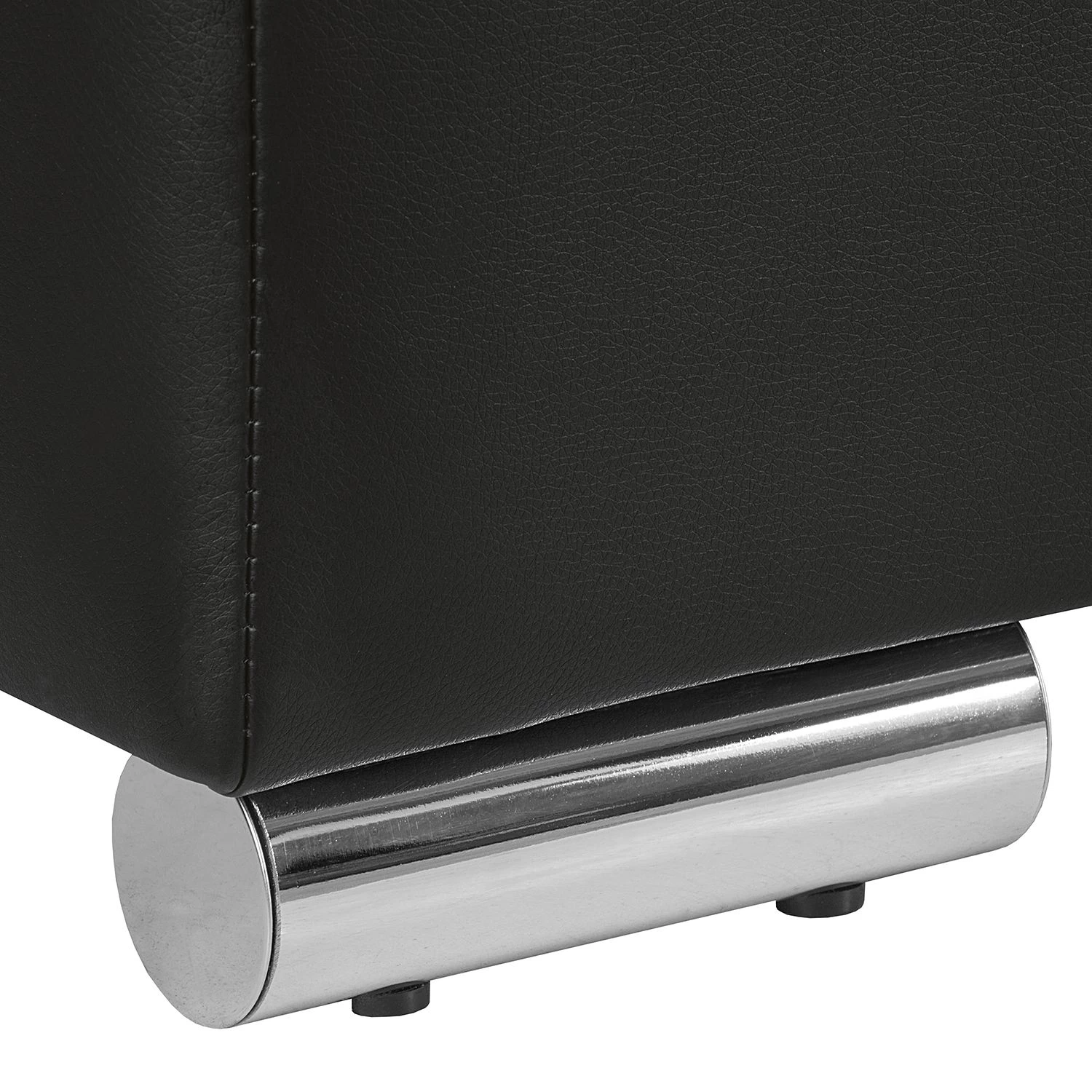 Roomscape Canapé panoramique Berrings - Convertible - Imitation cuir / Tissu structuré - Noir / Gris - Méridienne courte à gauche (vue de face) 22 Roomscape Canapé panoramique Berrings - Convertible - Imitation cuir / Tissu structuré - Noir / Gris - Méridienne courte à gauche (vue de face) – Image 22