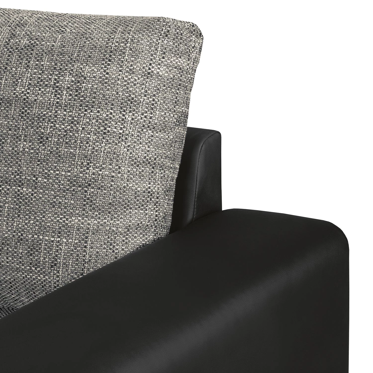 Roomscape Canapé panoramique Berrings - Convertible - Imitation cuir / Tissu structuré - Noir / Gris - Méridienne courte à gauche (vue de face) 25 Roomscape Canapé panoramique Berrings - Convertible - Imitation cuir / Tissu structuré - Noir / Gris - Méridienne courte à gauche (vue de face) – Image 25