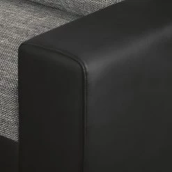 Roomscape Canapé panoramique Berrings - Convertible - Imitation cuir / Tissu structuré - Noir / Gris - Méridienne courte à gauche (vue de face) 56 Roomscape Canapé panoramique Berrings - Convertible - Imitation cuir / Tissu structuré - Noir / Gris - Méridienne courte à gauche (vue de face) -Canapés Soldes Magasin wohnlandschaft berrings mit schlaffunktion kunstleder strukturstoff schwarz grau longchair davorstehend links 3633493