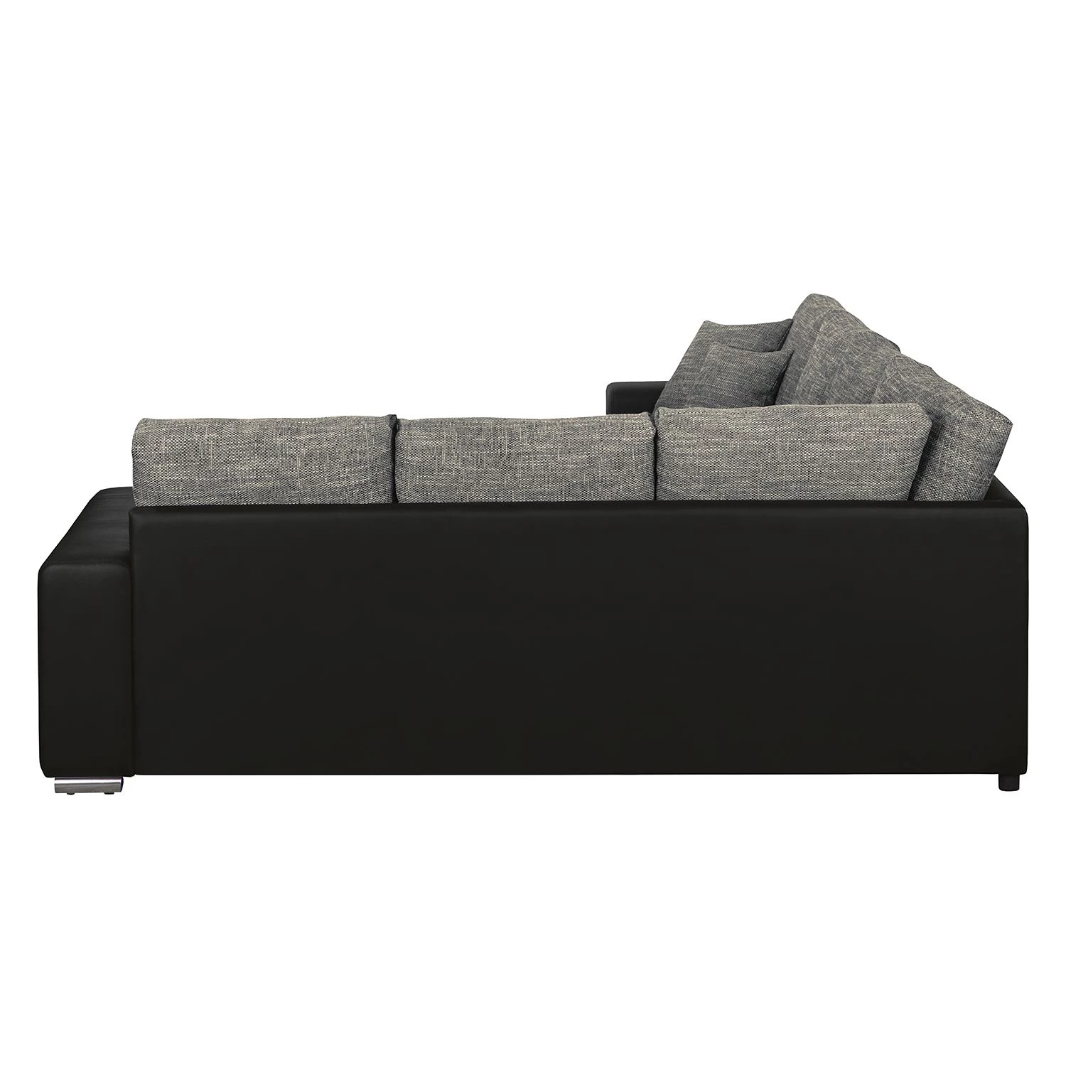 Roomscape Canapé panoramique Berrings - Convertible - Imitation cuir / Tissu structuré - Noir / Gris - Méridienne courte à gauche (vue de face) 12 Roomscape Canapé panoramique Berrings - Convertible - Imitation cuir / Tissu structuré - Noir / Gris - Méridienne courte à gauche (vue de face) – Image 12