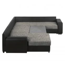 Roomscape Canapé panoramique Berrings - Convertible - Imitation cuir / Tissu structuré - Noir / Gris - Méridienne courte à gauche (vue de face) 40 Roomscape Canapé panoramique Berrings - Convertible - Imitation cuir / Tissu structuré - Noir / Gris - Méridienne courte à gauche (vue de face) -Canapés Soldes Magasin wohnlandschaft berrings mit schlaffunktion kunstleder strukturstoff schwarz grau longchair davorstehend links 3633525