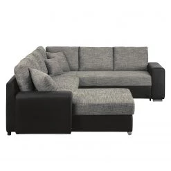 Roomscape Canapé panoramique Berrings - Convertible - Imitation cuir / Tissu structuré - Noir / Gris - Méridienne courte à gauche (vue de face) 38 Roomscape Canapé panoramique Berrings - Convertible - Imitation cuir / Tissu structuré - Noir / Gris - Méridienne courte à gauche (vue de face) -Canapés Soldes Magasin wohnlandschaft berrings mit schlaffunktion kunstleder strukturstoff schwarz grau longchair davorstehend links 3633541