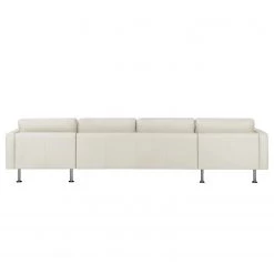 Fredriks Canapé panoramique Bivona II - Blanc perlé -Canapés Soldes Magasin wohnlandschaft bivona ii echtleder perlweiss 4187336