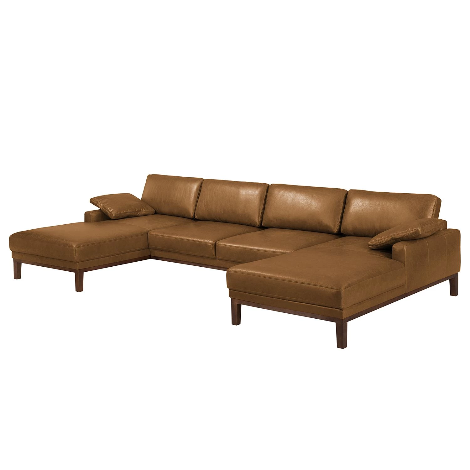 Ars manufacti Canapé panoramique Horley Cuir véritable - Marron 1 Ars manufacti Canapé panoramique Horley Cuir véritable - Marron