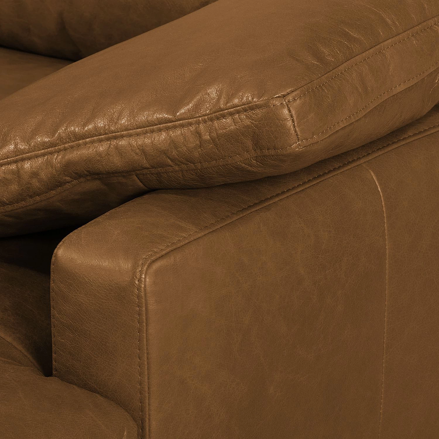 Ars manufacti Canapé panoramique Horley Cuir véritable - Marron 7 Ars manufacti Canapé panoramique Horley Cuir véritable - Marron – Image 7