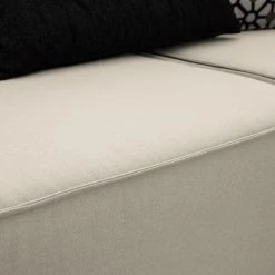 Canapé panoramique Kinx Tissu - Tissu Osta: Blanc vieilli - Méridienne courte à gauche / longue à droite (vue de face) -Canapés Soldes Magasin wohnlandschaft kinx webstoff longchair davorstehend rechts ottomane links stoff osta altweiss 4657684