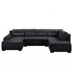 Fredriks Canapé panoramique Norley (convertible) - Tissu 24 Fredriks Canapé panoramique Norley (convertible) - Tissu -Canapés Soldes Magasin wohnlandschaft norley mit schlaffunktion webstoff longchair davorstehend links ottomane rechts dunkelgrau 5102484