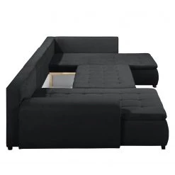 Fredriks Canapé panoramique Norley (convertible) - Tissu 26 Fredriks Canapé panoramique Norley (convertible) - Tissu -Canapés Soldes Magasin wohnlandschaft norley mit schlaffunktion webstoff longchair davorstehend links ottomane rechts dunkelgrau 5102492