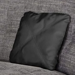 Roomscape Canapé d'angle Sabea - Noir / Gris clair -Canapés Soldes Magasin wohnlandschaft sabea kunstleder schwarz strukturstoff hellgrau 1755710