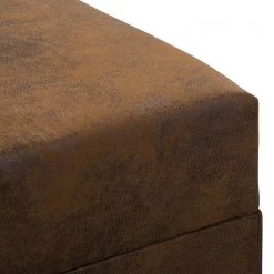 Mooved Canapé panoramique Sibenik (convertible) - Aspect cuir vieilli - Marron - Méridienne courte à droite / longue à gauche (vue de face) -Canapés Soldes Magasin wohnlandschaft sibenik antiklederoptik longchair davorstehend rechts ottomane links braun 4960420