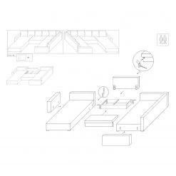 Mooved Canapé panoramique Sibenik (convertible) - Aspect cuir vieilli - Marron - Méridienne courte à droite / longue à gauche (vue de face) -Canapés Soldes Magasin wohnlandschaft sibenik kunstleder strukturstoff anthrazit longchair davorstehend links ottomane rechts 4961656 1