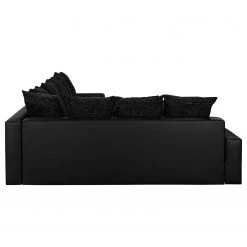 Fredriks Canapé panoramique Sibenik (convertible) - Imitation cuir / Tissu structuré - Anthracite - Méridienne courte à droite / longue à gauche (vue de face) -Canapés Soldes Magasin wohnlandschaft sibenik kunstleder strukturstoff anthrazit longchair davorstehend rechts ottomane links 4960128