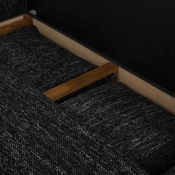 Fredriks Canapé panoramique Sibenik (convertible) - Imitation cuir / Tissu structuré - Anthracite - Méridienne courte à droite / longue à gauche (vue de face) -Canapés Soldes Magasin wohnlandschaft sibenik kunstleder strukturstoff anthrazit longchair davorstehend rechts ottomane links 4960180