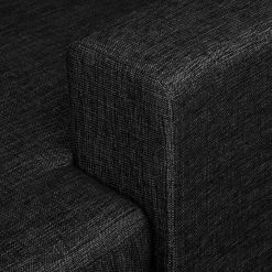 Fredriks Canapé panoramique Summer - Tissu Madu: Noir - Méridienne courte à droite / longue à gauche (vue de face) -Canapés Soldes Magasin wohnlandschaft summer i webstoff longchair davorstehend rechts ottomane links schwarz 4041872