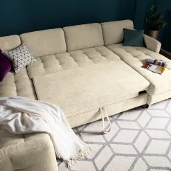 Fredriks Canapé panoramique Tanete - Beige clair - Méridienne courte à droite / longue à gauche (vue de face) - Fonction couchage 26 Fredriks Canapé panoramique Tanete - Beige clair - Méridienne courte à droite / longue à gauche (vue de face) - Fonction couchage -Canapés Soldes Magasin wohnlandschaft tanete strukturstoff longchair davorstehend rechts ottomane links mit schlaffunktion hellbeige 4997236