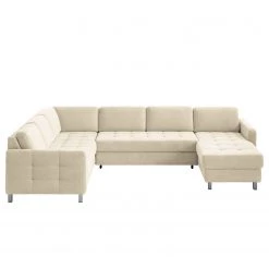 Fredriks Canapé panoramique Tanete - Beige clair - Méridienne courte à droite / longue à gauche (vue de face) - Fonction couchage 20 Fredriks Canapé panoramique Tanete - Beige clair - Méridienne courte à droite / longue à gauche (vue de face) - Fonction couchage -Canapés Soldes Magasin wohnlandschaft tanete strukturstoff longchair davorstehend rechts ottomane links mit schlaffunktion hellbeige 5145172