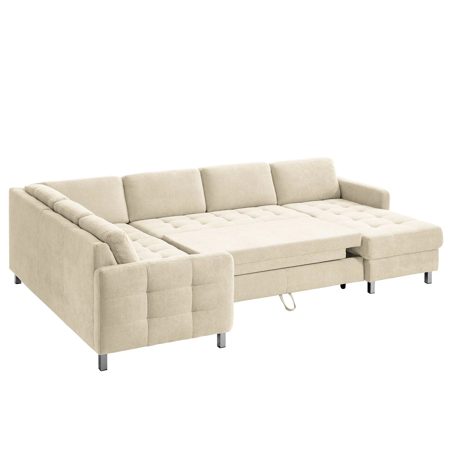 Fredriks Canapé panoramique Tanete - Beige clair - Méridienne courte à droite / longue à gauche (vue de face) - Fonction couchage 9 Fredriks Canapé panoramique Tanete - Beige clair - Méridienne courte à droite / longue à gauche (vue de face) - Fonction couchage – Image 9